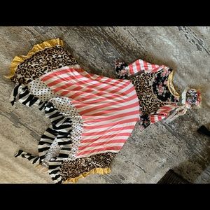 Girls custom made patchwork dress 10/12